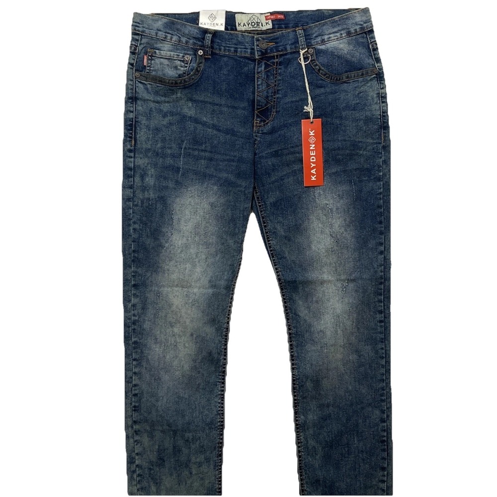 Kayden K Los Angeles Jeans Tapered Ripped Faded 34x30